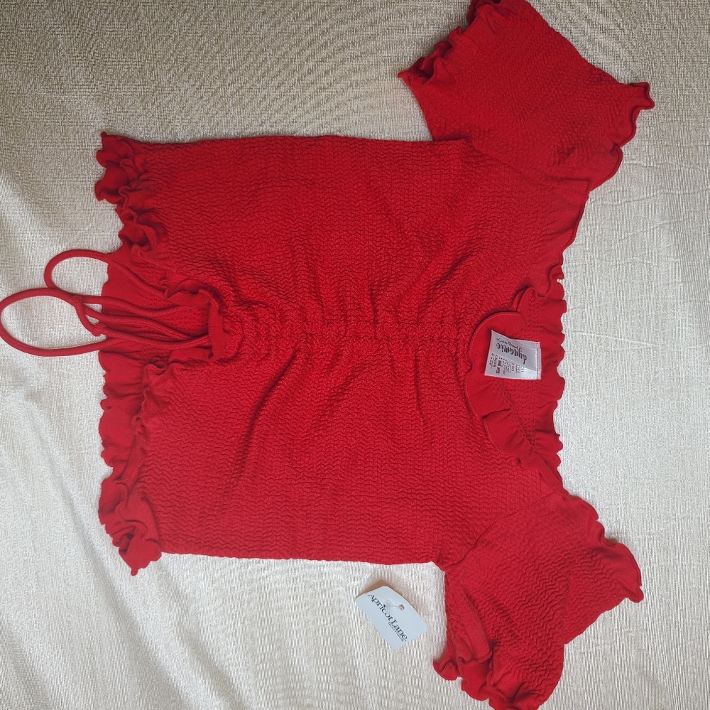 Rose red crop top.